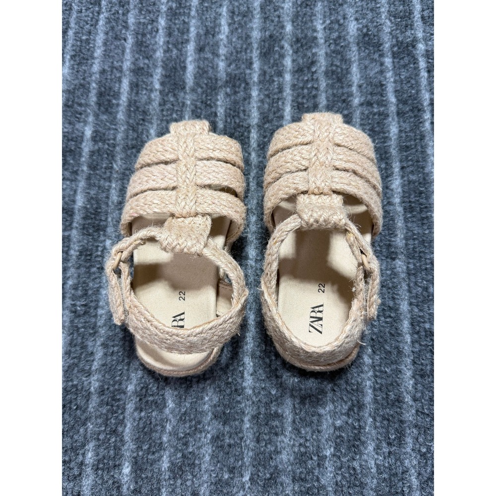 ZARA Jute Fisherman Sandals Toddler Girl Size 22 - US 6. Summer Vacation Casuall - Picture 3 of 8